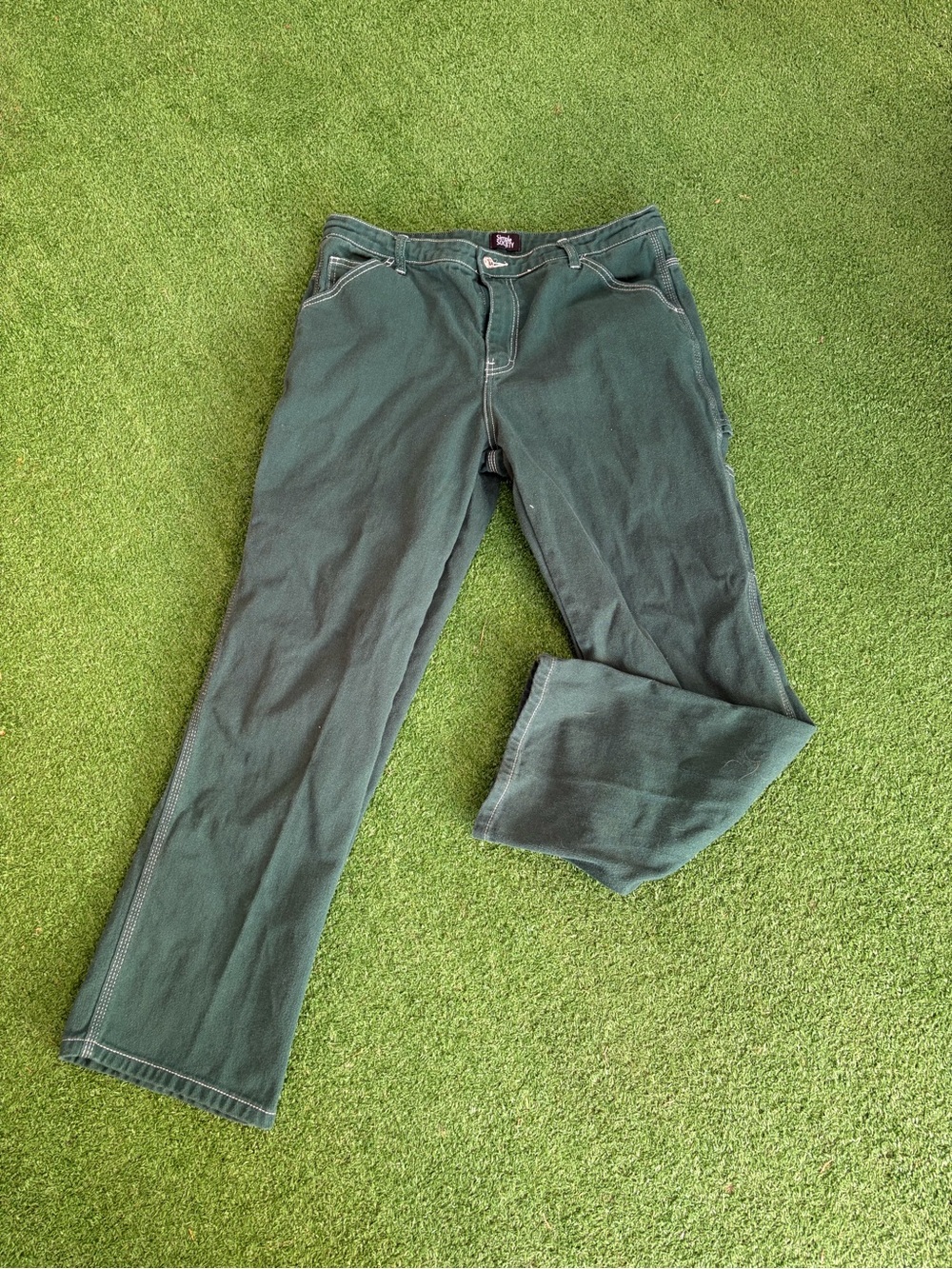 Women's Forest Green Wide Leg Jeans